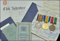 Three: Junior Officer Walter Albert Johnson, Mercantile Fleet Auxiliary

British War and Victory Medals (Jnr....