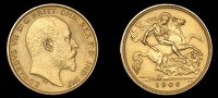 Edward VII (1901-1910), Matt Proof Half-Sovereign, 1906, edge grained, 3.95g/12h (WR 412; S 3974B). About as struck,...