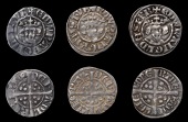 Edward I-II (1272-1327), Class 4a1, dies Ii2, 1.31g/12h; class 4a3, dies Jj2, 1.40g/12h, both read robe rtvs deh...