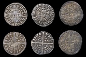 Edward I-II (1272-1327), Class 9b2 (2), vill scie dmv ndi, dies Bb1, 1.33g/12h, dies Dd2, 1.50g/6h; Class 9c,...