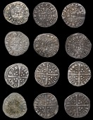 Edward I-II (1272-1327), Class 10ab3a, dies Bb1, 1.39g/2h; class 10ab3b, dies Aa1, 1.42g/9h; class 10ab5 (4), dies...