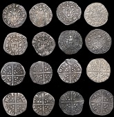 Edward I-II (1272-1327), Class 10cf3a1 (2), dies Bb1, 1.36g/5h, dies Cc1, 1.38g/7h; class 10cf3a3, dies Cc2,...