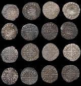 Edward I-II (1272-1327), Class 11a1, dies Bb1, 1.46g/6h; class 11a2 (6), dies Aa2, 1.39g/4h, dies Cc1, 1.45g/6h,...