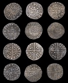 Edward I-II (1272-1327), Class 11a3/11b1 mule, dies Cc1, 1.43g/4h; class 11b1/11a2 mule, dies Ep1, 1.40g/4h (SCBI...