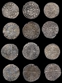 Edward I-II (1272-1327), Class 15b (6), dies Ba2, 1.45g/2h, dies Cc1, 1.44g/1h, dies Cc2, 1.24g/h, dies Ii1,...