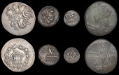 Greek Coinages, PONTUS, Amisus, Æ 31, c. 118-63 BC, head of Athena right in crested helmet, rev. Perseus standing...