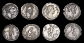 Roman Imperial Coinage, Marcus Aurelius (as Cæsar), Denarius, Rome, 153-4, bust right, rev. Genius standing left,...