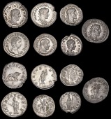 Roman Imperial Coinage, Severus Alexander, Denarius, Rome, 232, bust right, rev. Jupiter advancing to front, holding...