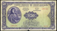Fifty Pounds, 10 September 1928, Y/01 007197, Brennan-McElligott signatures (LTN 6; Pick 6). Heavily used, edge...
