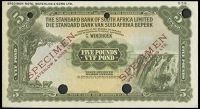 The Standard Bank of South Africa Ltd, Five Pounds, undated, colour trial in olive green and multicolour, stamped...