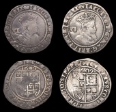 James I (1603-1625), Second coinage, 1609 (2), both mm. key (first over coronet on obv.), fourth bust, no stops at...