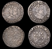 James I (1603-1625), Third coinage, 1624 (2), both mm. trefoil, sixth bust, stop after mm. on obv. only, second with...
