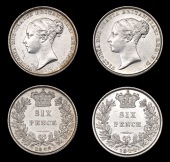 Victoria (1837-1901), 1844 (2), small and large date (ESC 3177-8; S 3908) [2]. First about extremely fine but...