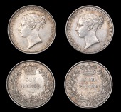 Victoria (1837-1901), 1864 die 1, 1865 die 1 (ESC 3211-12; S 3909) [2]. First good extremely fine, second nearly...