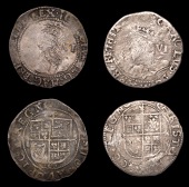 Irregular issues, Sixpences (2), contemporary imitations, in the style of Tower Gp G, in base silver, mm. sceptre,...