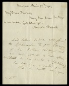 Nelson (Horatio, Lord), a brief and most poignant autograph letter signed, regarding his father’s death, to...