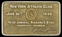 The New York Athletic Club, Honorary Member’s gold plaque presented to Rear Admiral Richard E. Byrd, U.S. Navy

New...