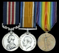 A Great War ‘Western Front’ M.M. group of three awarded to Warrant Officer Class 2 W. Bradbury, 20th (5th City)...