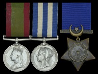 Three: Private W. Williams, Manchester Regiment

Afghanistan 1878-80, no clasp (1784 Pte., 63rd Regt.); Egypt and...