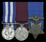 Three: Colour Sergeant R. D. Ramsey, Manchester Regiment

Egypt and Sudan 1882-89, dated reverse, no clasp (1383...