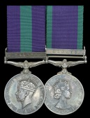 Pair: Lance-Corporal W. Hague, Royal Signals, late Manchester Regiment

General Service 1918-62, 1 clasp, Malaya,...