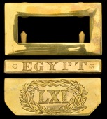 61st (South Gloucestershire) Regiment Officer’s Three Part Shoulder Belt Plate, an extremely fine example of the...