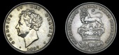 George IV (1820-1830), 1827 (ESC 2412; S 3812). Sometime cleaned, otherwise nearly extremely fine, dark tone,...