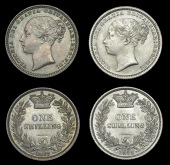 Victoria (1837-1901), 1877, die 18, 1878, die 62, both third head (ESC 3047, 3049; S 3906A) [2]. Extremely fine or...