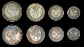 Victoria (1837-1901), 1865, 1866 (ESC 3513-14; S 3916) [8]. Extremely fine or better, attractive dark tone; in...
