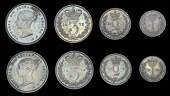 Victoria (1837-1901), 1875, 1876 (ESC 3528-9; S 3916) [8]. Extremely fine or better, attractive dark tone; in cases...