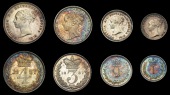 Victoria (1837-1901), 1887 (ESC 3544; S 3916) [4]. Extremely fine or better, attractive blue tone; in original dated...