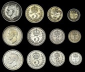 George VI (1936-1952), 1937, 1938, 1939 (ESC 4304, 4307-8; S 4086) [12]. Extremely fine or better, all with...