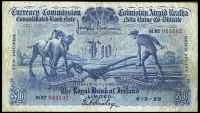 Currency Commission: Consolidated issues, The Royal Bank of Ireland Ltd, Ten Pounds, 6 May 1929, 01RT 005102,...