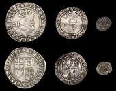 James I (1603-1625), Third coinage, Shilling, mm. trefoil, 5.57g/11h, Sixpence, 1624, mm. trefoil, 2.33g/1h, both...