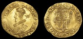 Charles I (1625-1649), Tower mint, Unite, Gp B, mm. heart (over anchor on rev. [?]), bust 2b, reads fr and hib,...