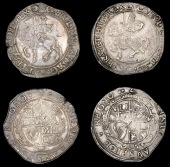Charles I (1625-1649), Tower mint, Halfcrowns (2), both Gp III, mm. triangle, 15.09g/5h; under Parliament, mm. eye...