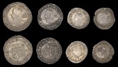Charles II (1660-1685), Third issue, Fourpence, Threepence, Twopences (2), all mm. crown, inner circles and marks of...