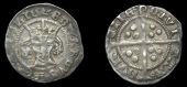 Edward III (1327-1377), Bp Hatfield, Pre-Treaty series F, mm. crown on obv. only, crude bust with spiky crown, rev....