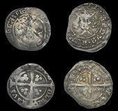 Edward III (1327-1377), Bp Hatfield, Post-Treaty Period (2), mm. cross pattée on obv. only, with French title,...