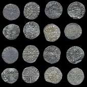 Edward I-II (1272-1327), Class 11a1 (2), dies Aa1, 1.33g/4h, Cc1, 1.50g/4h; class 11a2 (5), dies Aa2, 1.36g/11h,...