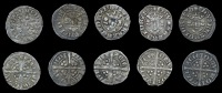 Edward I-II (1272-1327), Class 14a2, dies Dd2, 1.44g/7h; class 14b2, dies Aa2, 1.33g/8h; class 14c (3), dies Hh2,...