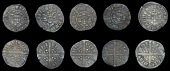 Edward I-II (1272-1327), Class 15bx, dies Aa1, broken-backed e in edwar, 1.41g/9h; class 15b (4), dies Cc1,...