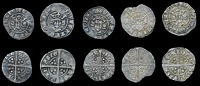 Edward I-II (1272-1327), Class 15b (5), dies Bb2, 1.01g/11h, dies Dd1, 1.41g/5h, dies Ff2, 1.45g/11h, dies Hh1,...
