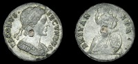 James II (1685-1688), Farthing, 1685 (Cooke 677; BMC 546; S 3420). Copper plug; a little tin pest on obverse rim at...
