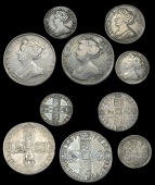 Anne (1702-1714), Halfcrowns (2), 1703 vigo, edge tertio, 1713 plain, edge dvodecimo; Shilling, 1711, fourth bust;...