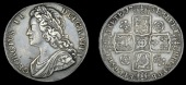 George II (1727-1760), Crown, 1734, roses and plumes, edge septimo (ESC 1662; S 3686). Light scratches in field by...