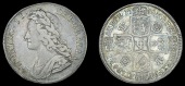 George II (1727-1760), Halfcrown, 1732, roses and plumes, edge sexto (ESC 1675; S 3692). Good fine, light grey tone...