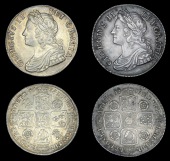George II (1727-1760), Shillings (2), 1735 roses and plumes, 1739 roses (ESC 1707, 1713; S 3700-1) [2]. First about...