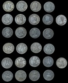 George II (1727-1760), Farthings (13), 1730, 1731, 1733, 1734, 1735 ‘3 over 3’, 1736, 1737, 1739, 1744, 1749,...