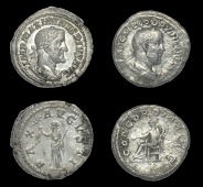 Roman Imperial Coinage, Maximinus I, Denarius, Rome, 235-6, rev. Pax standing left, holding olive branch and...